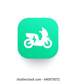 electric scooter, motorbike vector icon