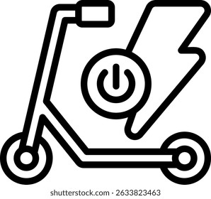 Electric Scooter Outline Style Icon