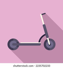 Electric scooter rider icon flat vector. Eco transport. Bike trotinette