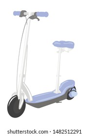 electric scooter with seat. flat design isolated on white. adapted for web sites and mobile applications. vector image.