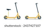 Electric scooter set. Vector illustration of Electro transport.