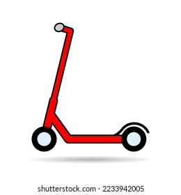 Electric scooter shadow icon, urban flat eco friendly transport, vehicle vector illustration .