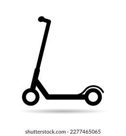 Electric scooter shadow icon, urban flat eco friendly transport, vehicle vector illustration .