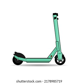 Electric scooter for shared transport. Motorized city scooter. Vector illustration.