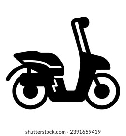 Electric scooter solid icon, electric transport concept, motorbike vector sign on white background, glyph style icon for mobile concept and web design. Vector graphics