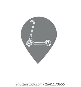Electric scooter thin lines sign. Navigator,drop icon