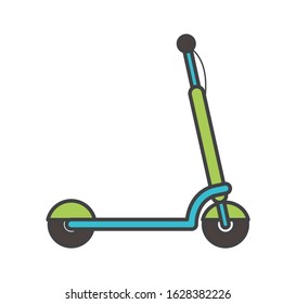 electric scooter transport recreation equipment on white background vector illustration