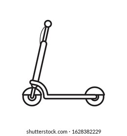 electric scooter transport recreation equipment on white background vector illustration thick line