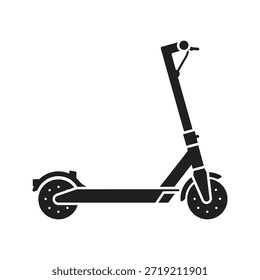 Icono de Vector negro sólido de transporte de scooter eléctrico aislado de fondo blanco Ilustración de Diseño gráfico de símbolo de viaje de vehículo de movilidad urbana
