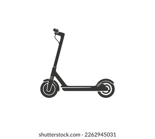 Electric scooter, transport, scooter, vehicle, segway, ride and battery, silhouette and graphic design. Transportation, travel, wheel, technology and innovation, vector design and illustration