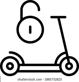 Electric Scooter Unlock Concept Vector Icon Design, Green transport Symbol on white background, eco Motorized scooter Sign,