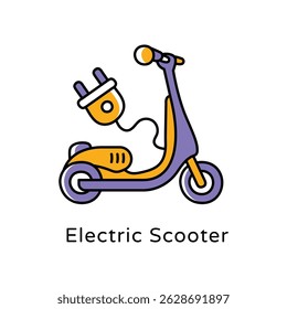 Electric Scooter vector Filled Outline Style Icon. Eps 10 File
