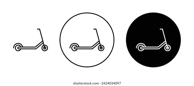 Electric Scooter Vector Icon Set. Kick trotinette vector symbol for UI design.