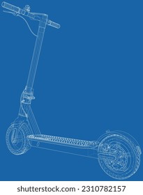 Electric scooter vector illustration line isolated. Eco alternative transport.