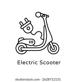 Electric Scooter Vector Outline Style Icon. Eps 10 file