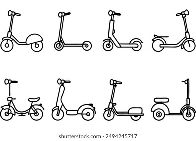 Electric Scooters Art Art Modern Line Illustration Ideas Collection