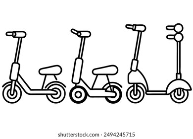 Electric Scooters Art Art Stylish Line Illustration Trends Guide