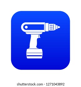 Electric screwdriver drill icon digital blue for any design isolated on white vector illustration