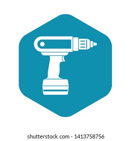 Electric screwdriver drill icon in simple style isolated vector illustration