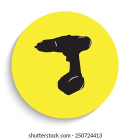 Electric screwdriver icon illustration in flat style