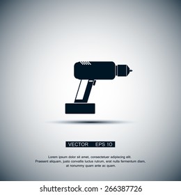 Electric screwdriver icon illustration in flat style. vector eps 10