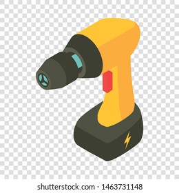 Electric screwdriver icon. Isometric illustration of electric screwdriver vector icon for web