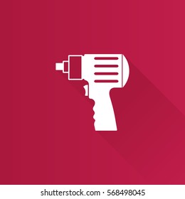 Electric screwdriver icon in Metro user interface color style. Machine household work tool