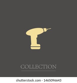 An electric screwdriver icon. A symbol of tool and a screwdriver. A sign of tools.
