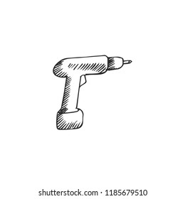electric screwdriver isolated on white background, vector illustration