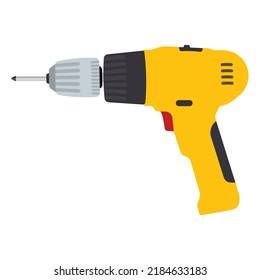 Electric Screwdriver, Power Screwdriver, Cordless Drill Vector Illustration