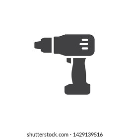 Electric screwdriver vector icon. filled flat sign for mobile concept and web design. Cordless drill glyph icon. Symbol, logo illustration. Vector graphics