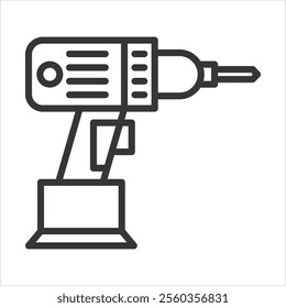 Electric Screwdrivers Outline Icon Vector Illustration
