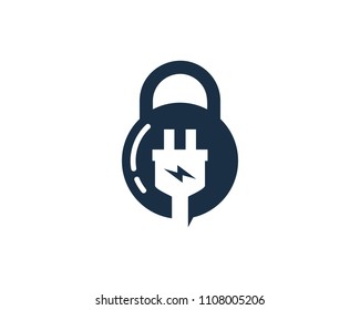 Electric Security Icon Logo Design Element