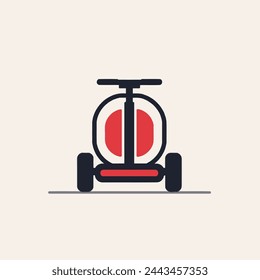 Electric Segway Flat Vector Art Transportation, Vehicle, Personal Transporter, Icon.