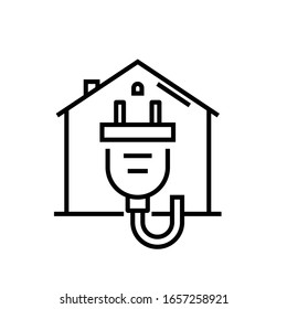 Electric services line icon, concept sign, outline vector illustration, linear symbol.