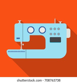 Electric sewing machine. Sewing and equipment single icon in flat style vector symbol stock illustration web.