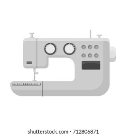 Electric sewing machine. Sewing and equipment single icon in monochrome style vector symbol stock illustration web.