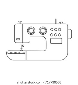 Electric sewing machine. Sewing and equipment single icon in outline style vector symbol stock illustration web.