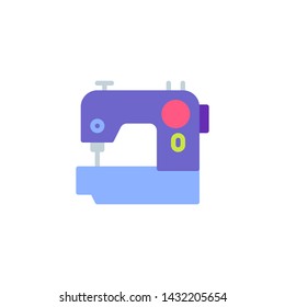 Electric sewing machine flat icon, vector sign, Sewing machine colorful pictogram isolated on white. Tailoring symbol, logo illustration. Flat style design