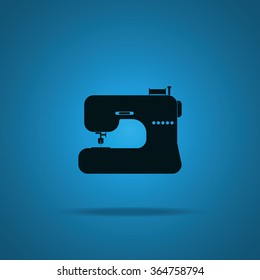 Electric sewing machine. Flat illustration.