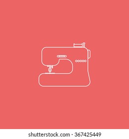 Electric sewing machine. Flat illustration.