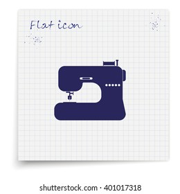 Electric sewing machine. Flat illustration.