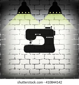 Electric sewing machine. Flat illustration.