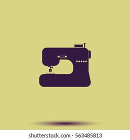 Electric sewing machine. Flat illustration.