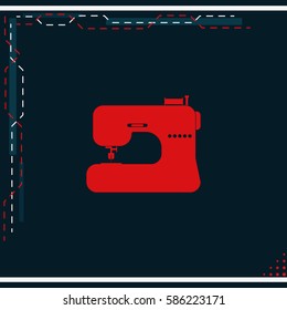 Electric sewing machine. Flat illustration.