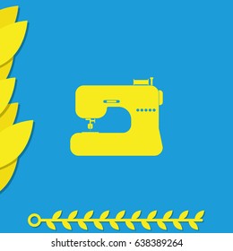 Electric sewing machine. Flat illustration.