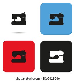 Electric sewing machine flat vector icon.