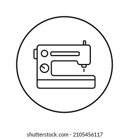 Electric sewing machine line icon. linear style sign for mobile concept and web design. Sewing machine outline vector icon. Symbol, logo illustration. Vector graphics on white backround