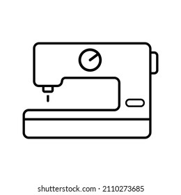 Icono de línea de la máquina de coser eléctrica. signo de estilo lineal para concepto móvil y diseño web. Icono de vector de contorno de máquina de coser. Símbolo, ilustración del logotipo. Gráficos vectoriales en el fondo blanco