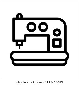 Icono de línea de la máquina de coser eléctrica. signo de estilo lineal para concepto móvil y diseño web. Icono de vector de contorno de máquina de coser. Símbolo, ilustración del logotipo. Gráficos vectoriales